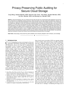 Privacy-Preserving Public Auditing for Secure Cloud Storage