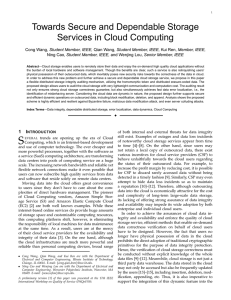 Towards Secure and Dependable Storage Services in Cloud Computing Student Member, IEEE,