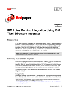 Red paper IBM Lotus Domino Integration Using IBM Tivoli Directory Integrator
