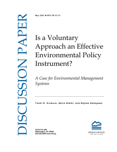 Is a Voluntary Approach an Effective Environmental Policy
