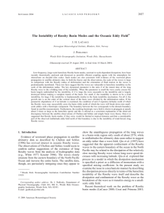 The Instability of Rossby Basin Modes and the Oceanic Eddy... 2027 J. H. L C