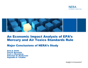 An Economic Impact Analysis of EPA’s Major Conclusions of NERA’s Study