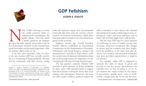 N GDP Fetishism JoSEPh E. STiGliTz