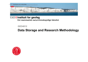 Data Storage and Research Methodology GEO4012