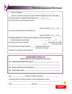First Aid Assessment Worksheet