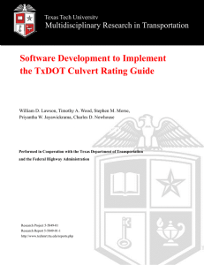 Software Development to Implement the TxDOT Culvert Rating Guide Texas Tech University