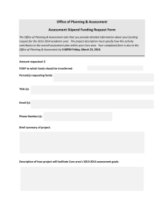 Office of Planning &amp; Assessment Assessment Stipend Funding Request Form