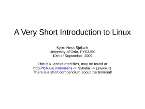 A Very Short Introduction to Linux