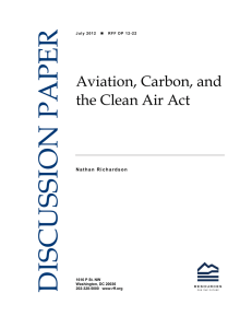 DISCUSSION PAPER Aviation, Carbon, and the Clean Air Act