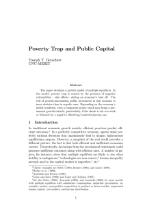 Poverty Trap and Public Capital Yoseph Y. Getachew UNU-MERIT