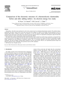 Comparison of the electronic structure of a thermoelectric skutterudite