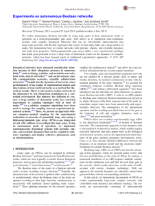 Experiments on autonomous Boolean networks David P. Rosin, Damien Rontani, Daniel J. Gauthier,