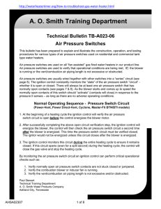 Technical Bulletin TB-A023-06 Air Pressure Switches Tuesday, January 16, 2007