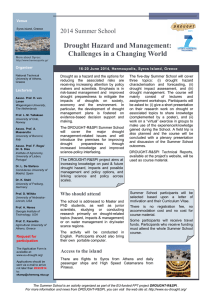 Drought Hazard and Management: Challenges in a Changing World 2014 Summer School