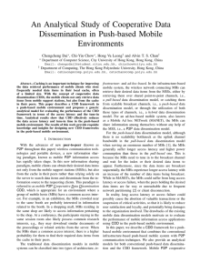 An Analytical Study of Cooperative Data Dissemination in Push-based Mobile Environments Chengcheng Dai