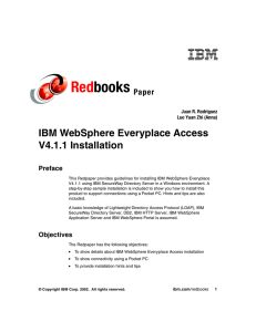 Red books IBM WebSphere Everyplace Access V4.1.1 Installation
