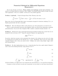 Numerical Methods for Differential Equations Homework 2
