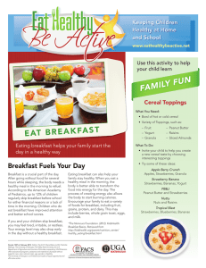 FAMILY FUN EAT BREAKFAST Keeping Children Healthy at Home