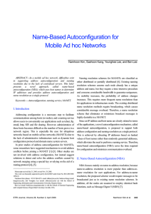 Name-Based Autoconfiguration for Mobile Ad hoc Networks