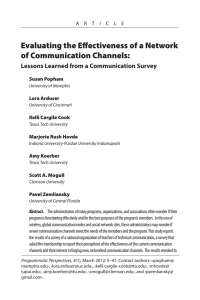 Evaluating the Effectiveness of a Network of Communication Channels: