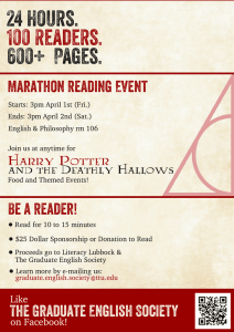 24 Hours. 600+ Pages. 100 Readers. Marathon Reading Event