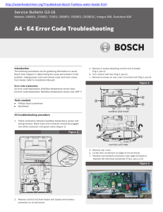 A4 - E4 Error Code Troubleshooting Service Bulletin G3-16