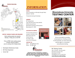 INFORMATION TESTING CENTER Bloomsburg University