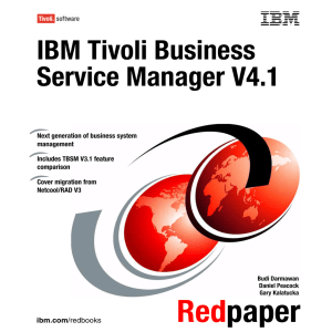 IBM Tivoli Business Service Manager V4.1 Front cover