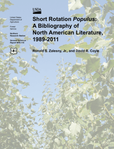 Populus A Bibliography of North American Literature, 1989-2011
