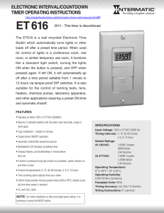 ET 616 ElECTRONIC INTERVAl/COuNTdOWN TImER OPERATINg INSTRuCTIONS