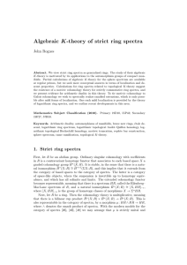 Algebraic K-theory of strict ring spectra John Rognes