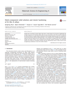 Multi-component solid solution and cluster hardening –Mn–Si alloys of Al Qinglong Zhao