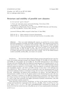 Structure and stability of possible new alanates