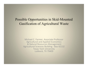 Possible Opportunities in Skid-Mounted Gasification of Agricultural Waste