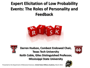 Expert Elicitation of Low Probability Events: The Roles of Personality and Feedback