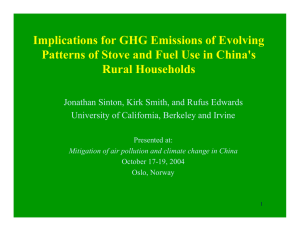 Implications for GHG Emissions of Evolving Rural Households