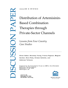 Distribution of Artemisinin- Based Combination Therapies through