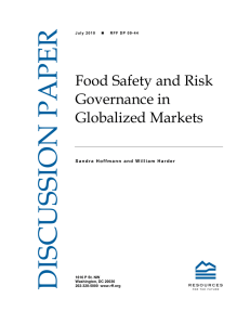 DISCUSSION PAPER Food Safety and Risk Governance in