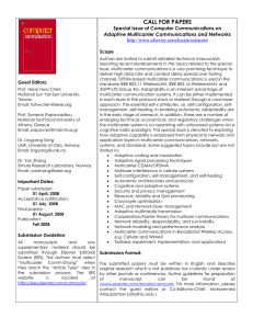 CALL FOR PAPERS  Adaptive Multicarrier Communications and Networks