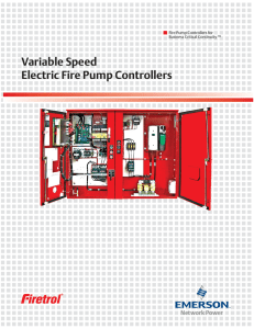 Variable Speed Electric Fire Pump Controllers Fire Pump Controllers for