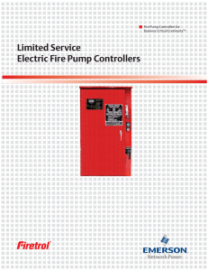 Limited Service Electric Fire Pump Controllers Fire Pump Controllers for Business Critical Continuity™
