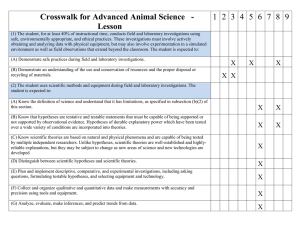 Crosswalk for Advanced Animal Science   - Lesson