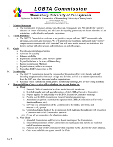 Bylaws of the LGBTA Commission of Bloomsburg University of Pennsylvania