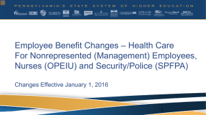 Employee Benefit Changes – Health Care For Nonrepresented (Management) Employees,