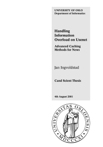Handling Information Overload on Usenet Jan Ingvoldstad