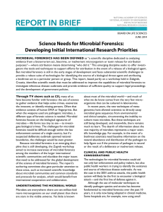 Science Needs for Microbial Forensics: Developing Initial International Research Priorities