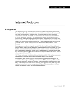 Internet Protocols Background 3 0 C H A P T E R