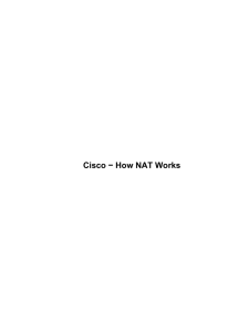 Cisco − How NAT Works