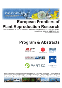 European Frontiers of Plant Reproduction Research