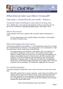 What kind of ruler was Oliver Cromwell?